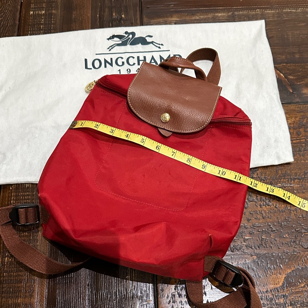 Longchamp Red and Brown Backpack